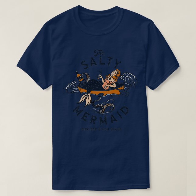 T-shirt quotLe Salty Mermaid Dive Bar amp Fish Shackquot (Design devant)