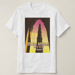 T-shirt Qutub Minar New Delhi Inde affiche voyage