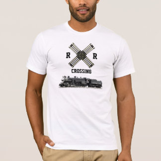 T-shirt R.R. Locomotive à croisement et à vapeur