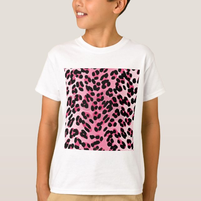 T-shirt RAB Rockabilly Pink Cheetah Imprimer (Devant)