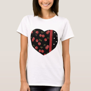 T-shirt RAB Rockabilly très cerise cerises Noir