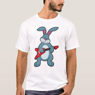 T-shirt Rabbit à la musique avec guitare