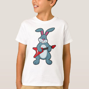 T-shirt Rabbit à la musique avec guitare
