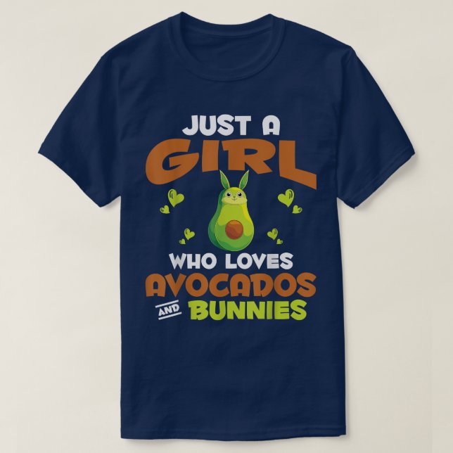 T-shirt Rabbit Aime Juste Une Fille Qui Aime Les Avocados  (Design devant)