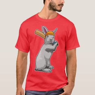T-shirt Rabbit au cricket avec chauve-souris de cricket