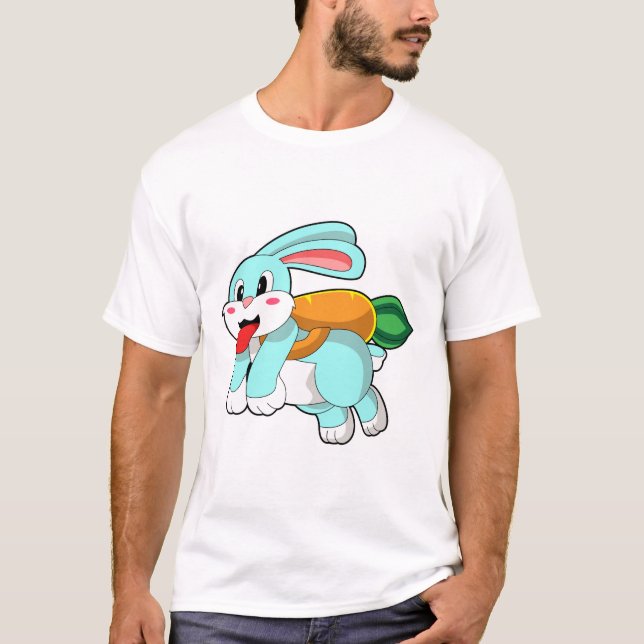 T-shirt Rabbit avec carotte comme fusée (Devant)