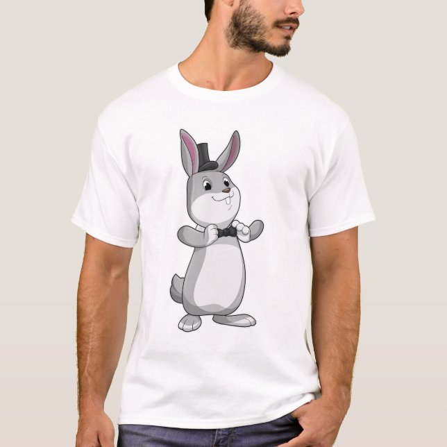 T-shirt Rabbit avec chapeau et cravate de la ceinture (Devant)