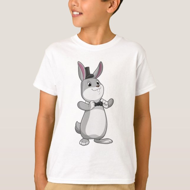 T-shirt Rabbit avec chapeau et cravate de la ceinture (Devant)