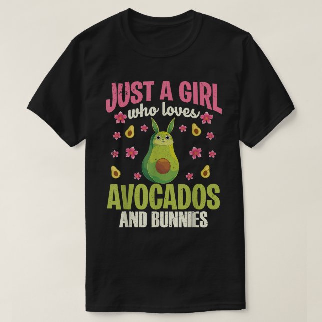 T-shirt Rabbit Avocado Bunnies Amoureux Filles Femmes Mign (Design devant)