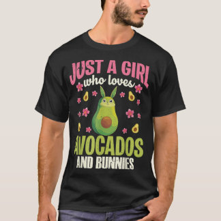 T-shirt Rabbit Avocado Bunnies Amoureux Filles Femmes Mign