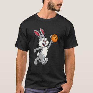 T-shirt Rabbit Basketball Dunk Joyeux Garçons De Pâques Ho