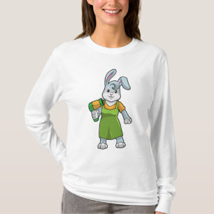 T-shirt Rabbit comme coiffeur avec sèche-cheveux