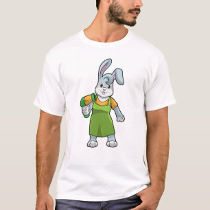 T-shirt Rabbit comme coiffeur avec sèche-cheveux