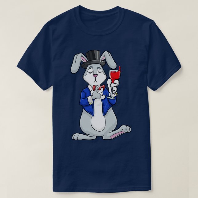 T-shirt Rabbit comme marié avec veste et cylindre (Design devant)