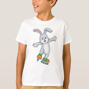 T-shirt Rabbit comme patineur avec patins en ligne