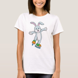 T-shirt Rabbit comme patineur avec patins en ligne