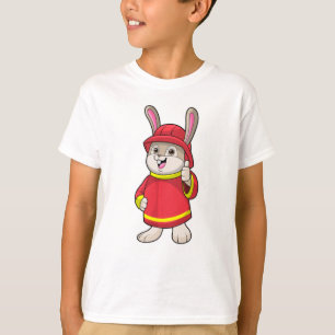 T-shirt Rabbit comme pompier avec casque