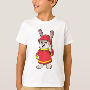 T-shirt Rabbit comme pompier avec casque
