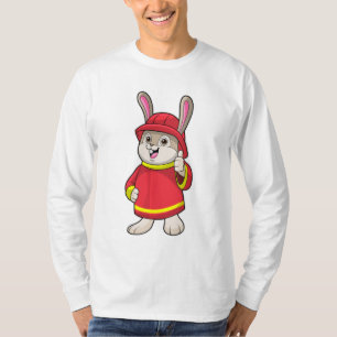 T-shirt Rabbit comme pompier avec casque