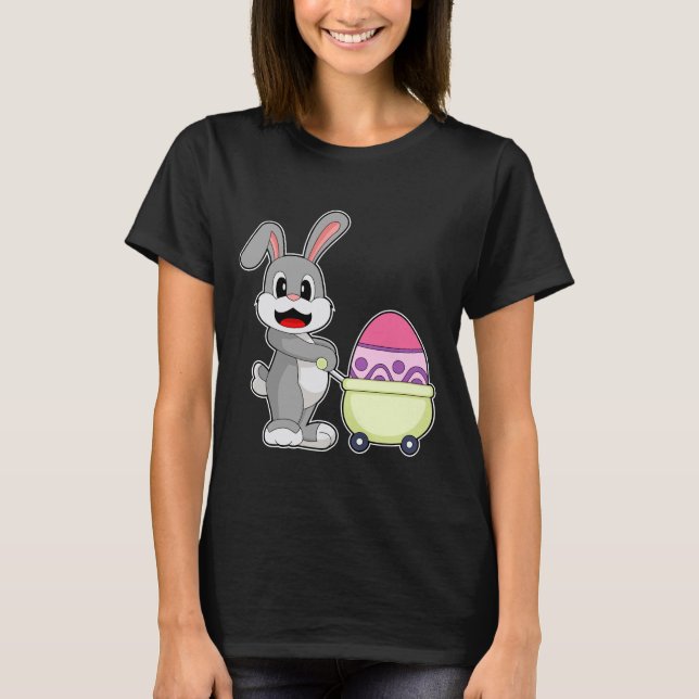 T-shirt Rabbit Easter Eegg Shopping (Devant)