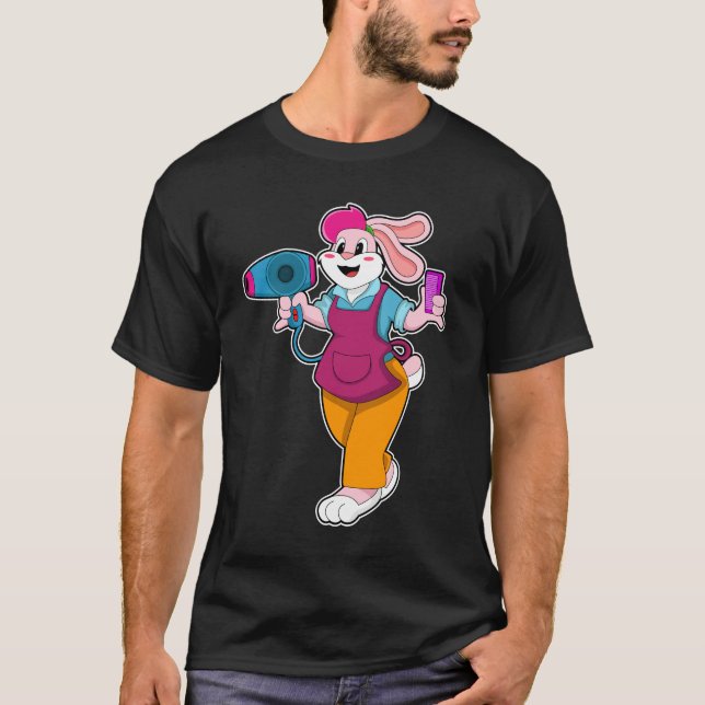 T-shirt Rabbit en coiffeur avec sèche-cheveux & peigne (Devant)