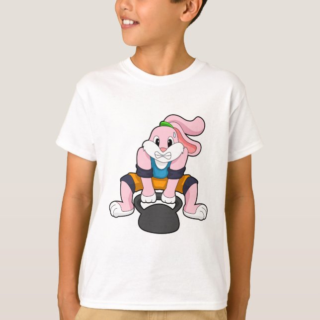 T-shirt Rabbit en forme avec Dumbbell.PNG (Devant)