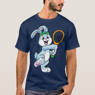 T-shirt Rabbit en tant que joueur de tennis avec tête au T