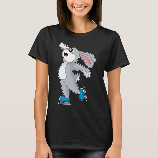 T-shirt Rabbit Ice skating Ice skates Winter sports (Devant)