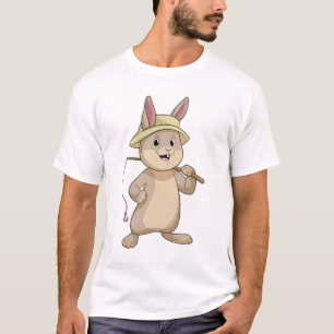 T-shirt Rabin comme Fisher avec canne à pêche