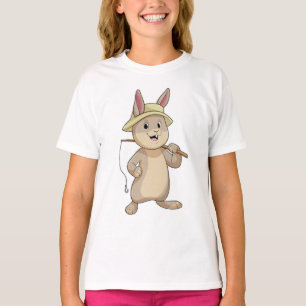 T-shirt Rabin comme Fisher avec canne à pêche