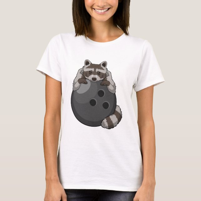 T-shirt Raccoon à Bowling avec Bowling (Devant)