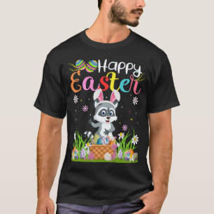 T-shirt Raccoon Bunny Oeuf Chasse Funny Raccoon Joyeux Est