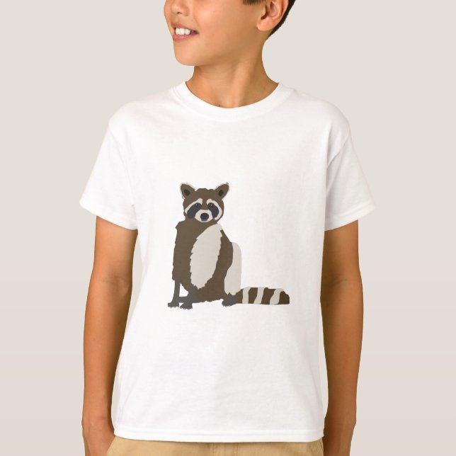 T-shirt Raccoon de mange dans la forêt de pins (Devant)