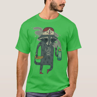 T-shirt Raccoon portant quothatquot humain