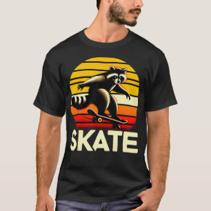 T-shirt Raccoon Skateboard Retro Skateboard Vintage