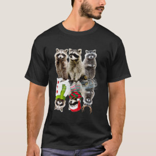 T-shirt Raccoon Waterfall Reflection Christmas Pajama