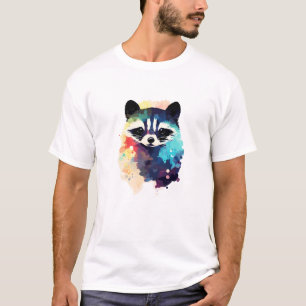 T-shirt Raccoon Wild Nature Animal Coloration Peinture