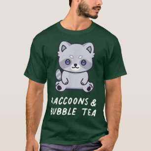T-shirt Raccoons et bulles Thé Cute Kawaii Lover esthétiqu