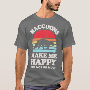 T-shirt Raccoons me rendre heureux Sunset Retro pour homme