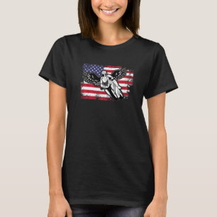 T-shirt Race Biker drapeau américain Vintage Speed Motor S