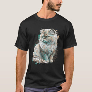 T-shirt Race de chat persan maman colorée mignonne dame