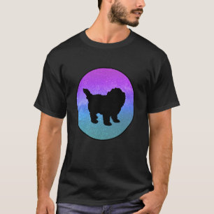 T-shirt Race de chien Maltipoo Silhouette de chien Espace