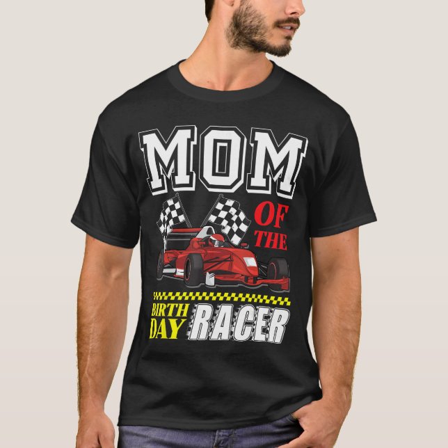 T-shirt Race Party Mom Of The Birthday Racer Racing Theme  (Devant)