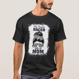 T-shirt Racer Maman Messy Bun Cheveux My Favori Racer Appe