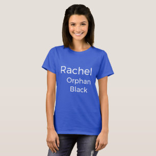 T-shirt Rachel de orpheline Noir simple police de lecture