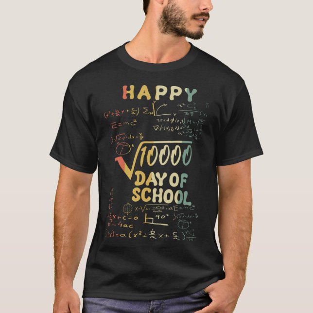 T-shirt Racine carré 10000 100 Jour de l'enseignant scolai (Devant)