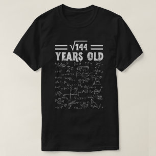 T-shirt Racine carré De 144 12e Anniversaire, Math De 12 