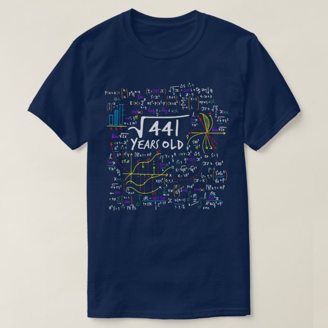 T-shirt Racine carré de 441 = 21 ans 21e Math Anniversaire (Design devant)