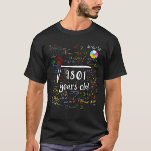 T-shirt Racine carré De 9801 99E Anniversaire Mat 99 Ans