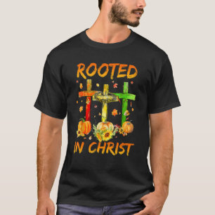 T-shirt Racine Dans Christ Croix Jésus Prier Croix Chrétie